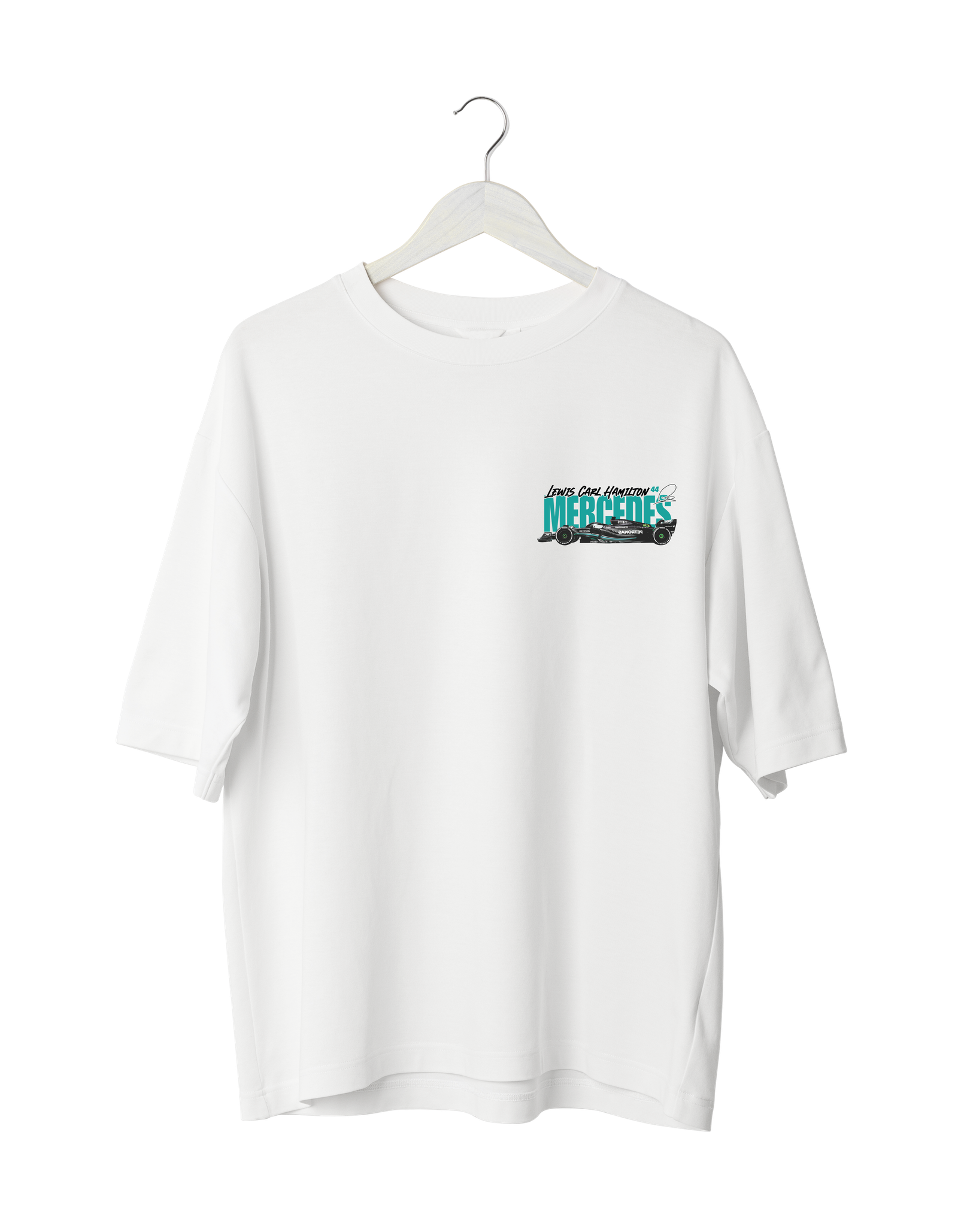 Lewis Hamilton Mercedes Formula 1 T-Shirt with racing car design and team graphics