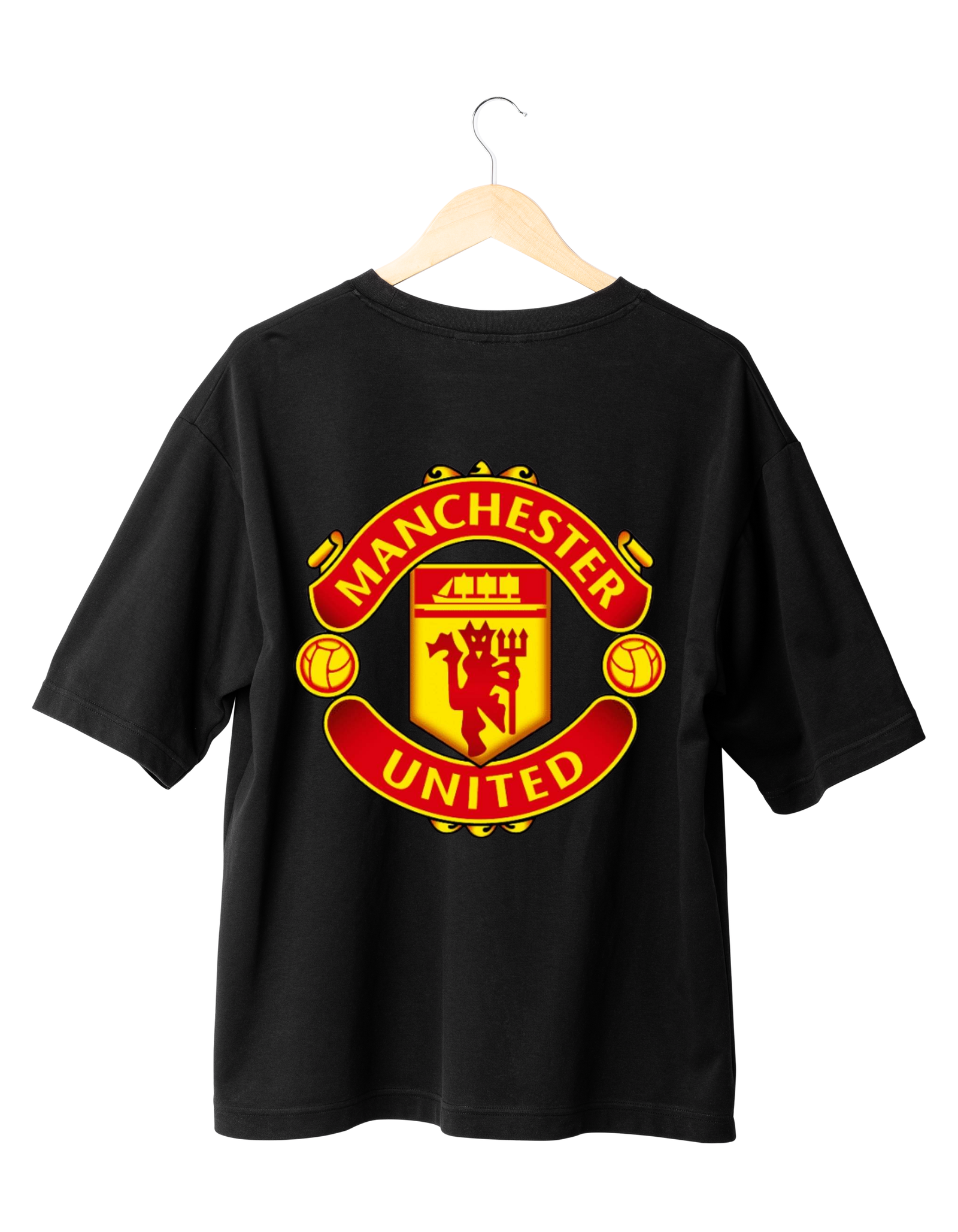 MANCHESTER UNITED 2 BLACK Manchester United Classic Crest T-Shirt BLACK (OVERSIZED)