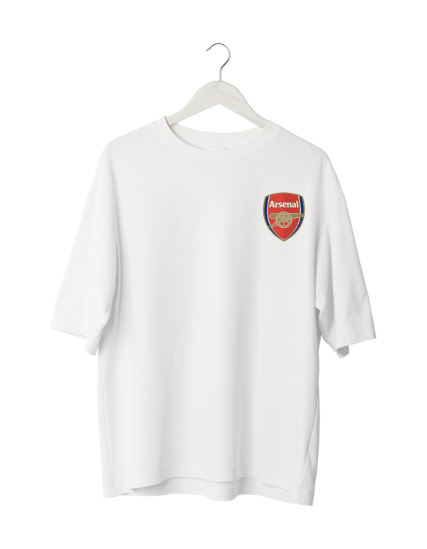 White Red Bold Minimalist Sale Poster (6) Arsenal Football Club T-Shirt BLACK | OVERSIZED