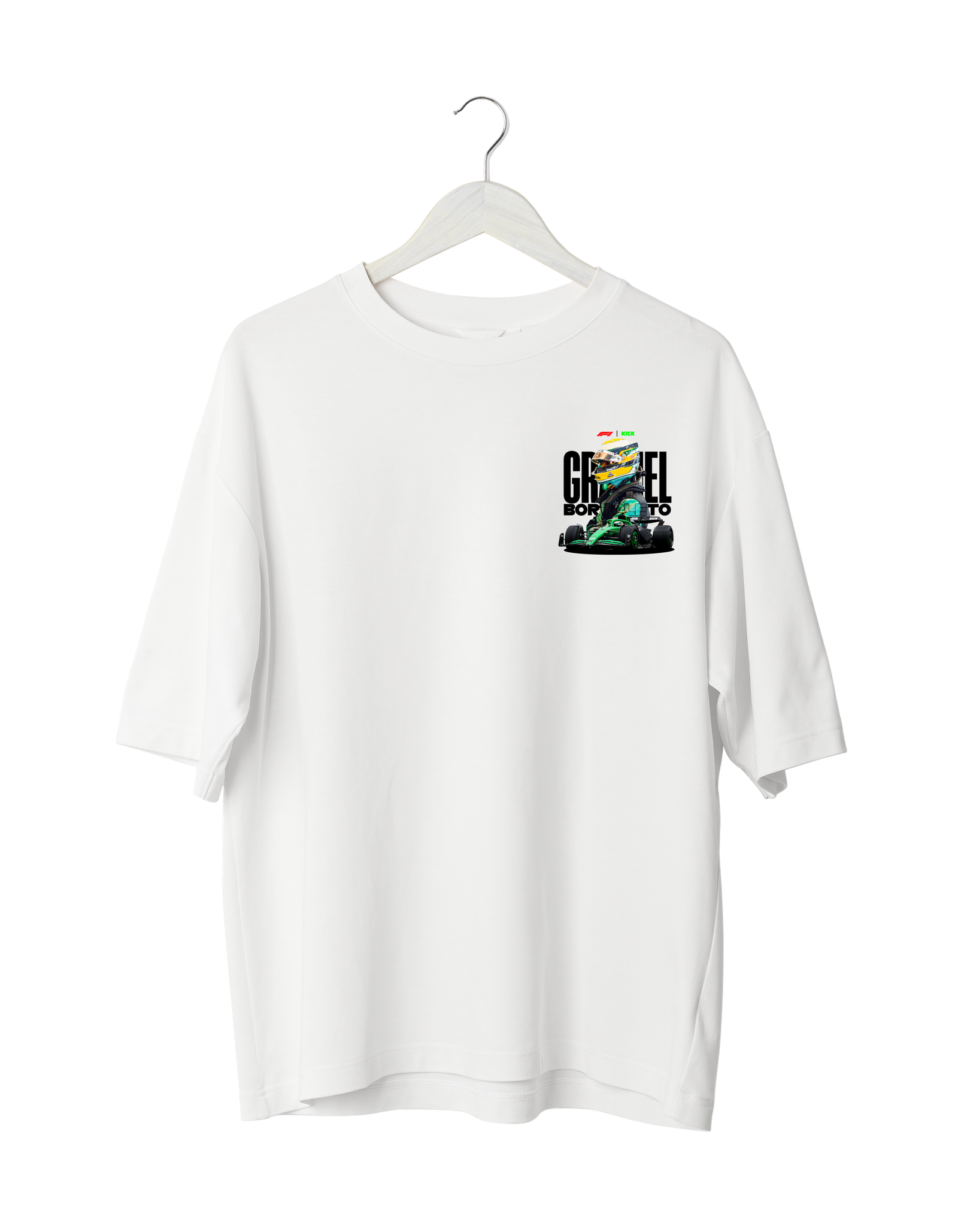 T-shirts Formula 1, Streetwear - DESIGNS by NAMAN (11) Gabriel Bortoleto F1 Kick Portrait (Oversized)