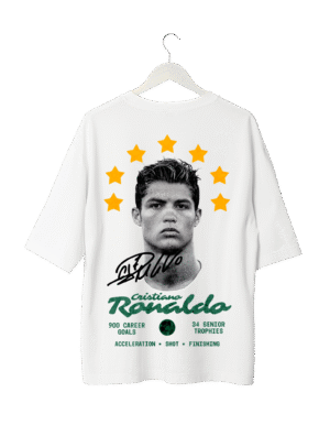 football (6) Cristiano Ronaldo T-Shirt WHITE (OVERSIZED)
