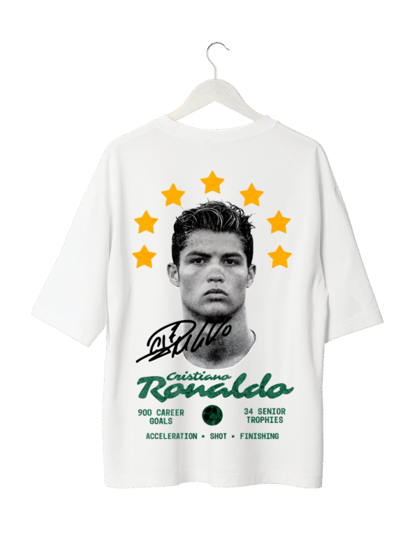 football (6) Cristiano Ronaldo T-Shirt WHITE (OVERSIZED)