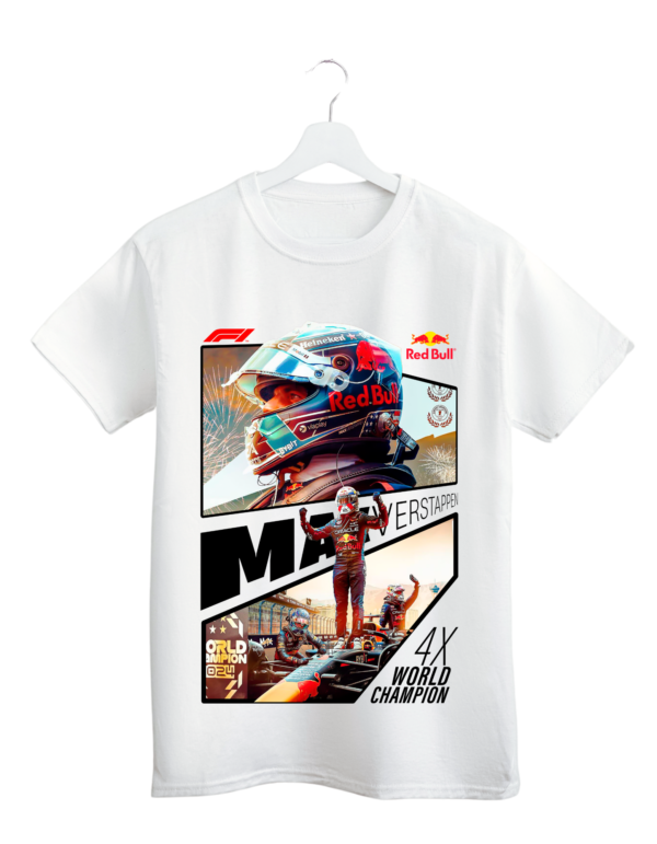 18 Max Verstappen 4X World Champion F1 graphic T-shirt