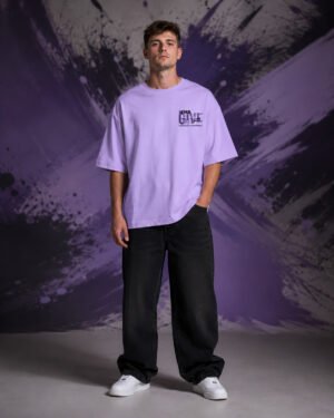 Never Give Up Tee (Oversized) front view worn by model