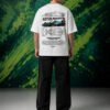 Aston Martin Formula 1 Team T-Shirt White (Oversized) back Aston Martin Formula 1 Team T-Shirt White (Oversized) back print worn by model