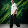 Aston Martin Formula 1 Team T-Shirt White (Oversized) side Aston Martin Formula 1 Team T-Shirt White (Oversized) side view worn by model