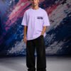 Pierre Gasly Alpine T-Shirt Lavender (Oversized) front Pierre Gasly Alpine T-Shirt Lavender (Oversized) front view worn by model