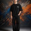 Lando Norris McLaren T-Shirt Black (Oversized) front view worn by model