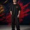 Sergio Perez Red Bull Racing T-Shirt Black (Oversized) front Sergio Perez Red Bull Racing T-Shirt Black (Oversized) front view worn by model