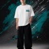 Lewis H*milton Merc*des T-Shirt White (Oversized) front Lewis H*milton Merc*des T-Shirt White (Oversized) front view worn by model