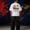 Red Bull Racing T-Shirt | WHITE | (Oversized) back print worn by model