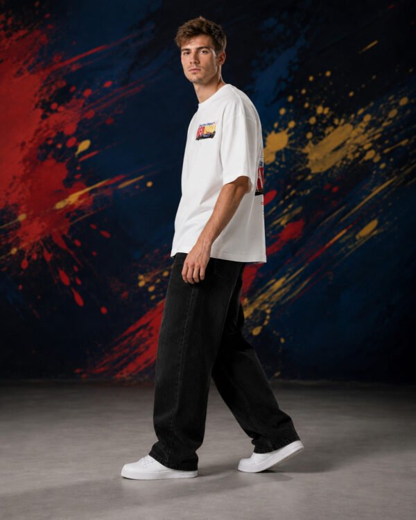 Red Bull Racing T-Shirt | WHITE | (Oversized) side view worn by model
