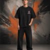 Paul Walker Fast & Furious Graphic T-Shirt Black (Oversized) front view worn by model
