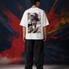Max Verstappen World Champion Graphic T-Shirt White| (OVERSIZED) back Max Verstappen World Champion Graphic T-Shirt White| (OVERSIZED) back print worn by model