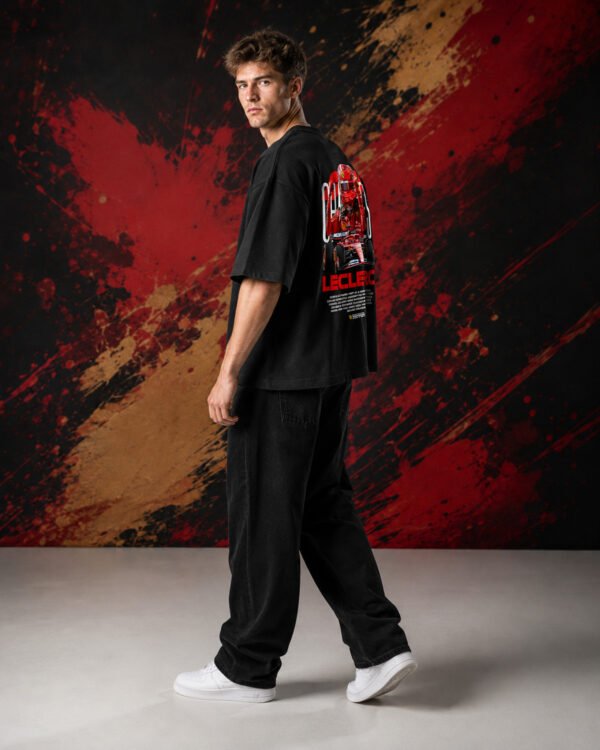 Charles Leclerc Victory Red Ferrari (Oversized) side Charles Leclerc Victory Red Ferrari (Oversized) side view worn by model
