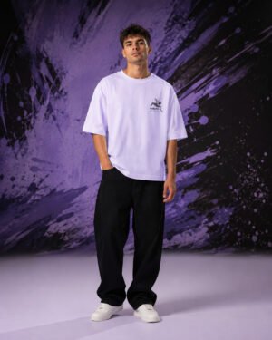Inspiration Unisex White T-Shirt (Oversized) front view worn by model