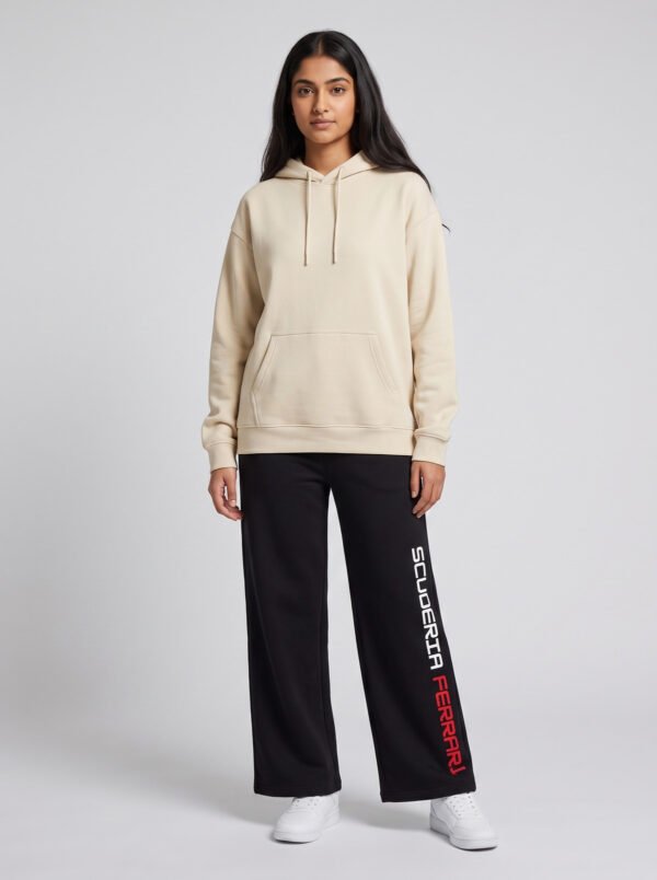 Scuderia Ferrari Baggy Jogger (Black) womens fit, plain beige oversized hoodie