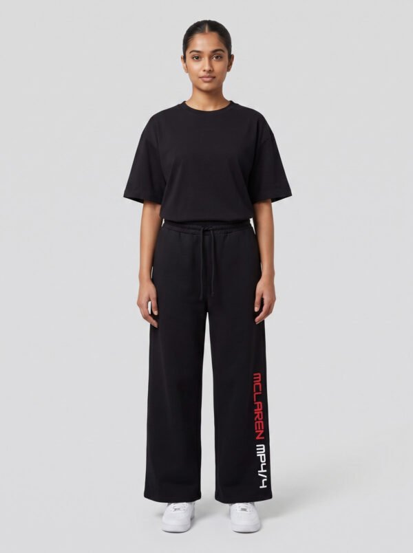 McLaren MP4/4 Baggy Jogger (Black) womens fit, plain black oversized tee McLaren MP4/4 Baggy Jogger (Black) womens fit, plain black oversized tee