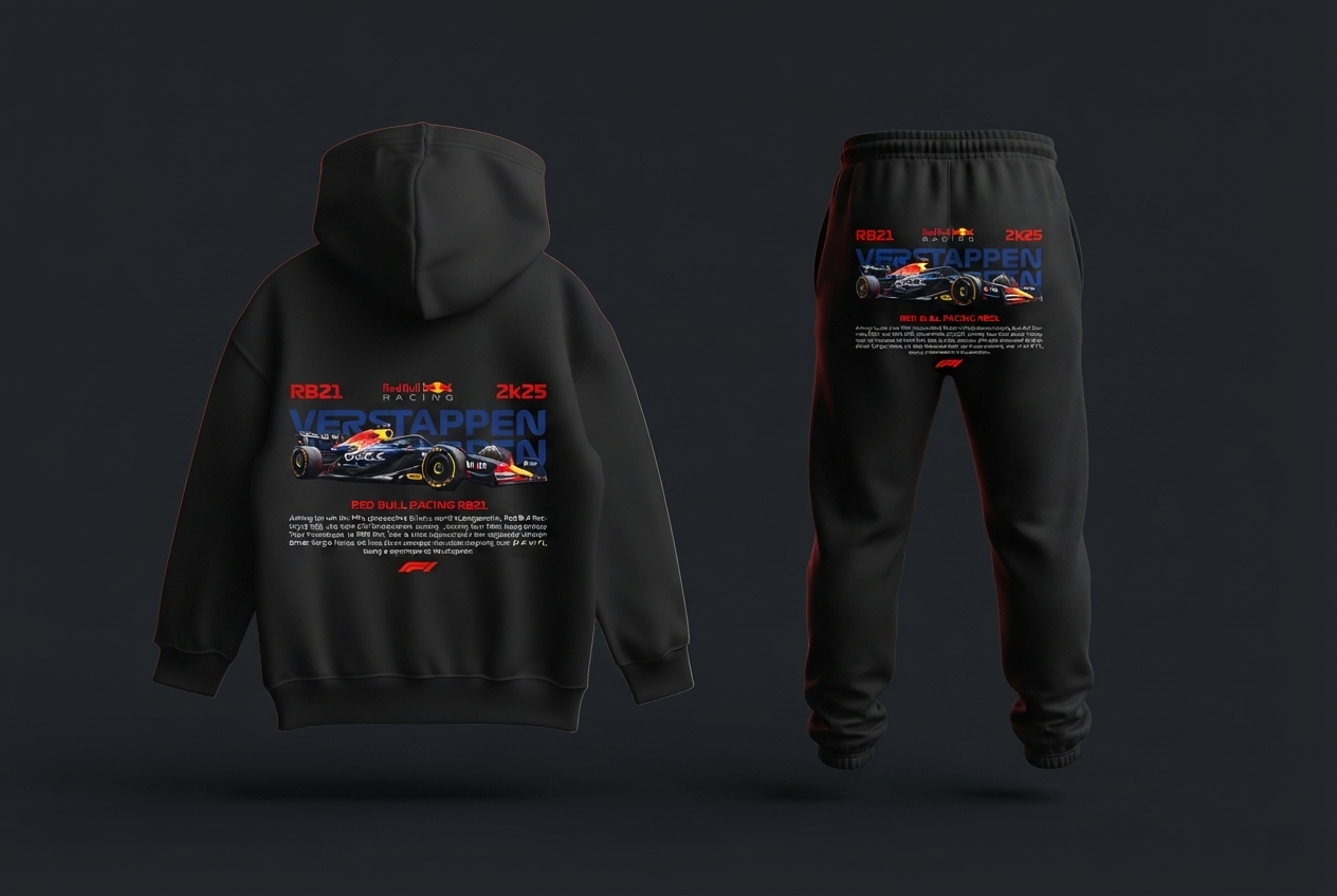 ThreadWair coord-sets category image Ayrton Senna F1 Co-ord Set – Oversized Hoodie & Baggy Joggers (Black)