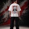 Betrayed T-Shirt White (OVERSIZED) back print worn by model
