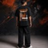 United Brooklyn Graphic T-Shirt BLACK (OVERSIZED) back United Brooklyn Graphic T-Shirt BLACK (OVERSIZED) back print worn by model