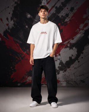 All I Need Is Love (But) Money (OVERSIZED) front view worn by model