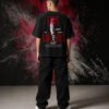Love and Smoking Quote Graphic T-Shirt (Oversized) back Love and Smoking Quote Graphic T-Shirt (Oversized) back print worn by model