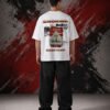 Smoking Addicted Graphic T-Shirt (Oversized) back print worn by model